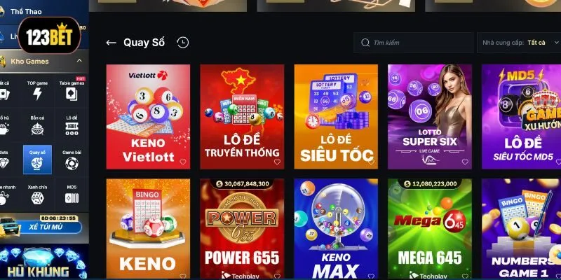 Các sản phẩm xổ số 3 miền 123BET hoạt động dựa trên thị trường truyền thống