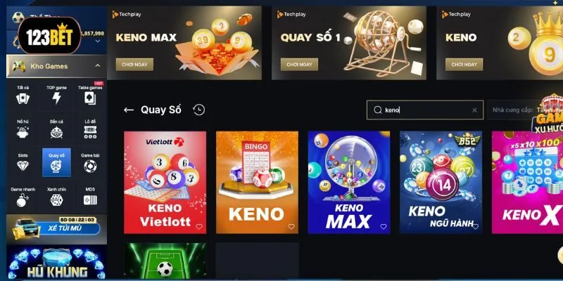 Keno trực tuyến tại 123Bet không chỉ đơn giản mà còn đi kèm với nhiều tính năng hấp dẫn