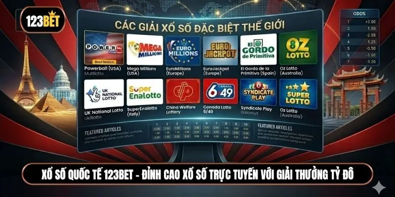 Xổ số quốc tế 123BET - Đỉnh cao xổ số trực tuyến với giải thưởng tỷ đô